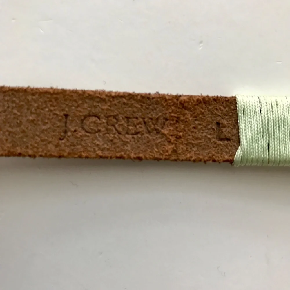 J Crew Leather Size L Ribbon Woven Wrapped Color Blocked Belt Colorful Preppy - Picture 4 of 4